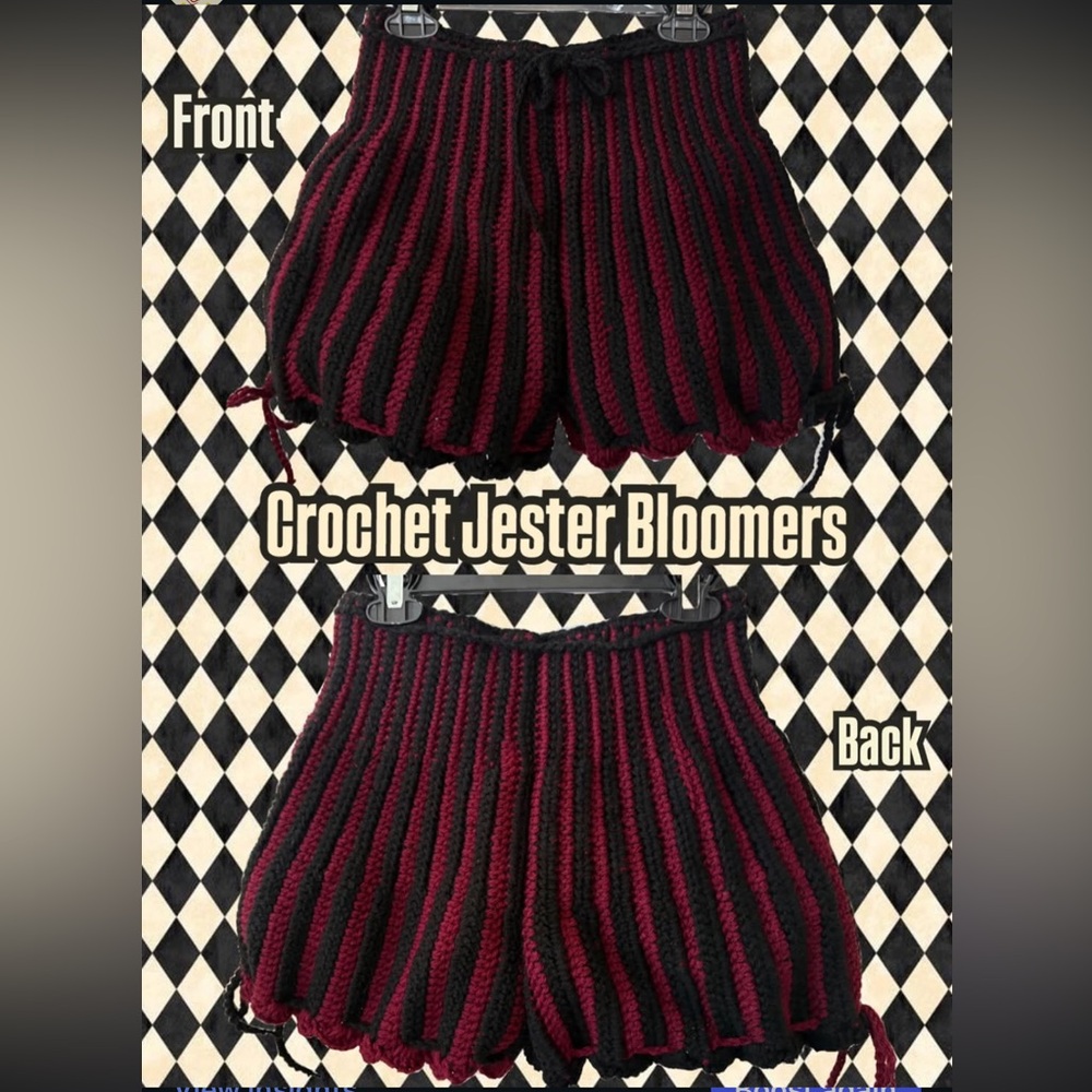 Handmade Crochet Stripped Jester Bloomers